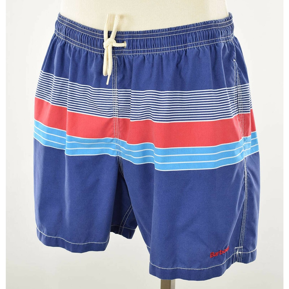 BARBOUR Navy Red Striped RYDAL Swim Trunks XXL NWT